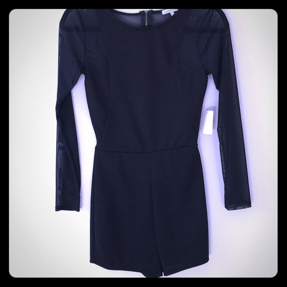 Charlotte Russe: Black, mesh 1-piece romper